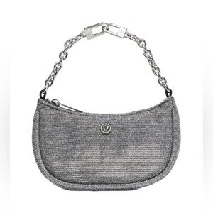 Lululemon City Essentials NANO *Glitter Shoulder Bag Dark Grey/Silver